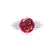 ALYA - Round Ruby Starburst Cluster Shoulder Set Engagement Ring 18k White Gold