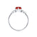 ALYA - Round Ruby Starburst Cluster Shoulder Set Engagement Ring 18k White Gold