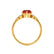 ALYA - Round Ruby Starburst Cluster Shoulder Set Engagement Ring 18k Yellow Gold
