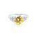 ALYA - Round Yellow Sapphire Starburst Cluster Shoulder Set Engagement Ring 18k White Gold