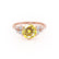 ALYA - Round Yellow Sapphire Starburst Cluster Shoulder Set Engagement Ring 18k Rose Gold