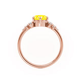 ALYA - Chatham® Round Yellow Sapphire Starburst Cluster Shoulder Set Engagement Ring 18k Rose Gold