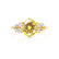 ALYA - Round Yellow Sapphire Starburst Cluster Shoulder Set Engagement Ring 18k Yellow Gold