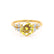 ALYA - Round Yellow Sapphire Starburst Cluster Shoulder Set Engagement Ring 18k Yellow Gold
