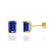 AVIANA - Emerald Blue Sapphire 18k Yellow Gold Stud Earrings Earrings Lily Arkwright