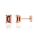 AVIANA - Emerald Champagne Sapphire 18k Rose Gold Stud Earrings Earrings Lily Arkwright