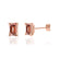 AVIANA - Emerald Champagne Sapphire 18k Rose Gold Stud Earrings Earrings Lily Arkwright