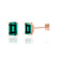 AVIANA - Grown Emerald 18k Rose Gold Stud Earrings Earrings Lily Arkwright