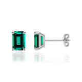 AVIANA - Grown Emerald 950 Platinum Stud Earrings Earrings Lily Arkwright