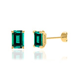 AVIANA - Grown Emerald 18k Yellow Gold Stud Earrings Earrings Lily Arkwright