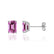 AVIANA - Emerald Pink Sapphire 18k White Gold Stud Earrings Earrings Lily Arkwright