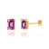 AVIANA - Emerald Pink Sapphire 18k Yellow Gold Stud Earrings Earrings Lily Arkwright