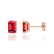 AVIANA - Emerald Ruby 18k Rose Gold Stud Earrings Earrings Lily Arkwright