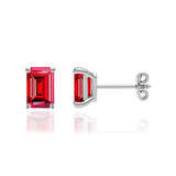 AVIANA - Emerald Ruby 950 Platinum Stud Earrings Earrings Lily Arkwright