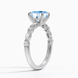 ALLURE - Chatham® Oval Aqua Spinel Solitaire Engagement Ring 950 Platinum