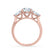 BLOSSOM - Round Moissanite & Pear Cut Diamond 18k Rose Gold Trilogy Engagement Ring Lily Arkwright