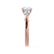 BLOSSOM - Round Moissanite & Pear Cut Diamond 18k Rose Gold Trilogy Engagement Ring Lily Arkwright
