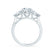 BLOSSOM - Round Moissanite & Pear Cut Diamond 18k White Gold Trilogy Engagement Ring Lily Arkwright