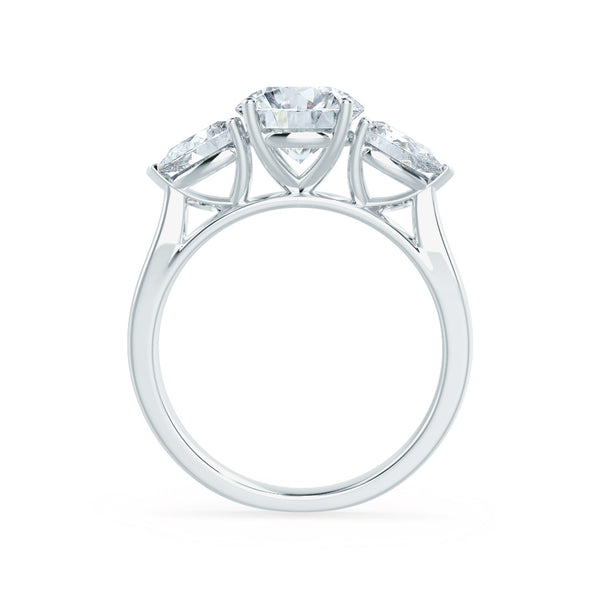 BLOSSOM - Oval Lab Diamond & Pear Lab Diamond 950 Platinum Trilogy Ring