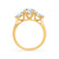 BLOSSOM - Round Moissanite & Pear Cut Diamond 18k Yellow Gold Trilogy Engagement Ring Lily Arkwright