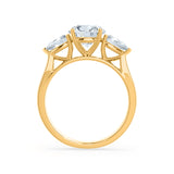 BLOSSOM - Oval Lab Diamond & Pear Lab Diamond 18k Yellow Gold Trilogy Ring