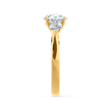 BLOSSOM - Oval Lab Diamond & Pear Lab Diamond 18k Yellow Gold Trilogy Ring