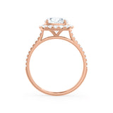 BLUSH - Round Lab Diamond 18k Rose Gold Petite Halo Ring Engagement Ring Lily Arkwright