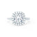 BLUSH - Round Moissanite & Diamond 18k White Gold Petite Halo Ring Engagement Ring Lily Arkwright