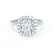 BLUSH - Round Moissanite & Diamond 18k White Gold Petite Halo Ring Engagement Ring Lily Arkwright