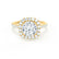 BLUSH - Round Moissanite & Diamond 18k Yellow Gold Petite Halo Ring Engagement Ring Lily Arkwright
