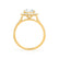 BLUSH - Round Moissanite & Diamond 18k Yellow Gold Petite Halo Ring Engagement Ring Lily Arkwright