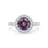 CECILY - Lab Grown Alexandrite & Diamond 18k White Gold Halo Ring Engagement Ring Lily Arkwright
