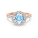 CECILY - Lab Grown Aqua Spinel & Diamond 18k Rose Gold Halo Ring Engagement Ring Lily Arkwright
