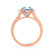CECILY - Lab Grown Aqua Spinel & Diamond 18k Rose Gold Halo Ring Engagement Ring Lily Arkwright