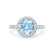 CECILY - Lab Grown Aqua Spinel & Diamond Platinum 950 Halo Ring Engagement Ring Lily Arkwright