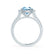 CECILY - Lab Grown Aqua Spinel & Diamond 18k White Gold Halo Ring Engagement Ring Lily Arkwright