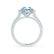 CECILY - Lab Grown Aqua Spinel & Diamond Platinum 950 Halo Ring Engagement Ring Lily Arkwright
