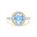 CECILY - Lab Grown Aqua Spinel & Diamond 18k Yellow Gold Halo Ring Engagement Ring Lily Arkwright
