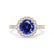 CECILY - Lab Grown Blue Sapphire & Diamond 18k Rose Gold Halo Ring Engagement Ring Lily Arkwright