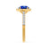 CECILY - Lab Grown Blue Sapphire & Diamond 18k Yellow Gold Halo Ring Engagement Ring Lily Arkwright