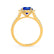 CECILY - Lab Grown Blue Sapphire & Diamond 18k Yellow Gold Halo Ring Engagement Ring Lily Arkwright