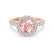 CECILY - Lab Grown Champagne Sapphire & Diamond 18k Rose Gold Halo Ring Engagement Ring Lily Arkwright