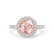 CECILY - Lab Grown Champagne Sapphire & Diamond 18k Rose Gold Halo Ring Engagement Ring Lily Arkwright