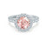 CECILY - Lab Grown Champagne Sapphire & Diamond 18k White Gold Halo Ring Engagement Ring Lily Arkwright