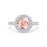 CECILY - Lab Grown Champagne Sapphire & Diamond 18k White Gold Halo Ring Engagement Ring Lily Arkwright
