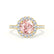 CECILY - Lab Grown Champagne Sapphire & Diamond 18k Yellow Gold Halo Ring Engagement Ring Lily Arkwright