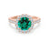 CECILY - Lab Grown Emerald & Diamond 18k Rose Gold Halo Ring Engagement Ring Lily Arkwright