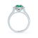 CECILY - Lab Grown Emerald & Diamond 18k White Gold Halo Ring Engagement Ring Lily Arkwright