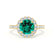 CECILY - Lab Grown Emerald & Diamond 18k Yellow Gold Halo Ring Engagement Ring Lily Arkwright