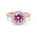 CECILY - Lab Grown Pink Sapphire & Diamond 18k Rose Gold Halo Ring Engagement Ring Lily Arkwright